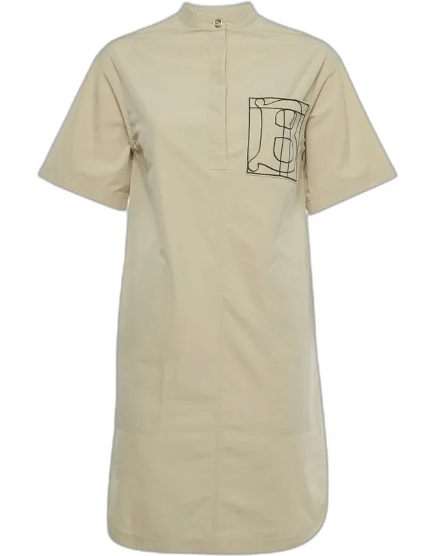 Cotton Monogram Embroidered Mini Dress