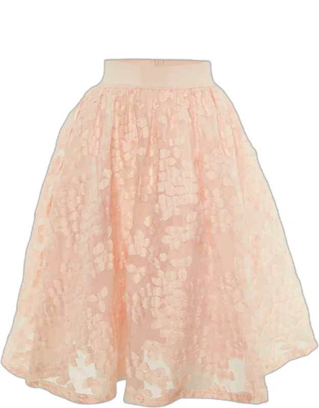 Peach Fil Coupe Mesh Short Skirt