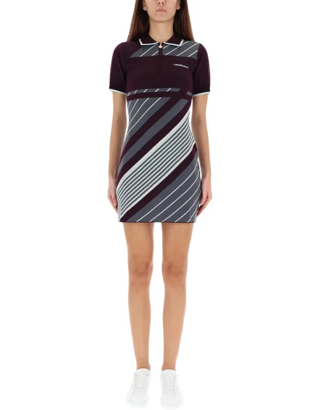 Diagonal Tennis Polo Dress