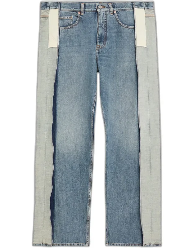 Deconstructed Straight-leg Jeans