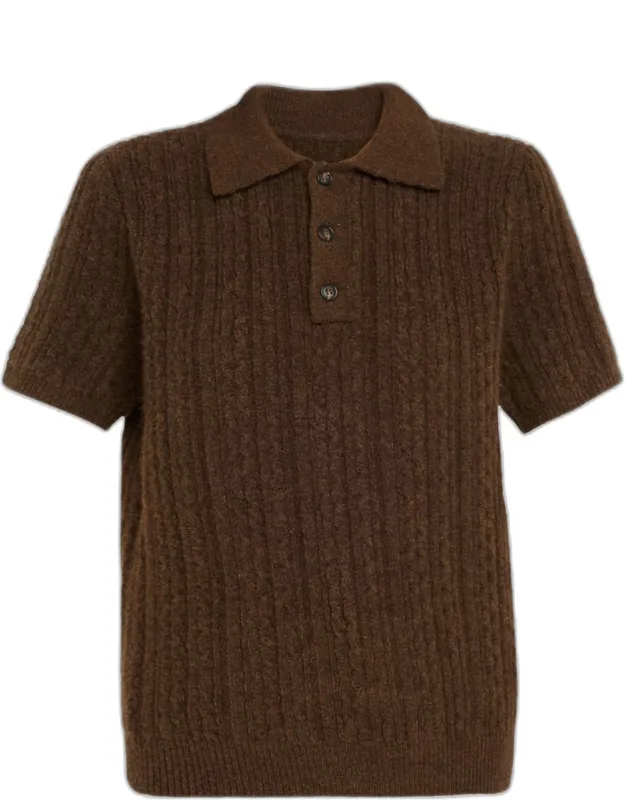 Cable-knit Polo Shirt