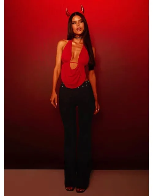 Eyelet Flare Pants