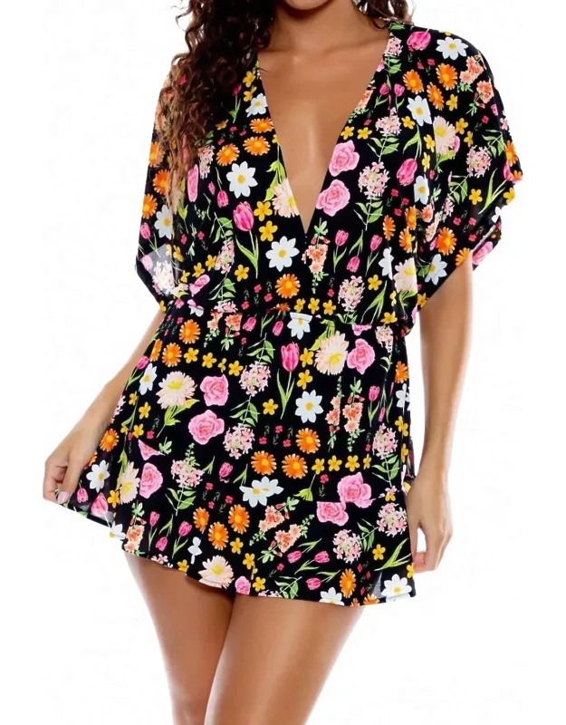Secret Garden V-neck Ruffle Mini Dress