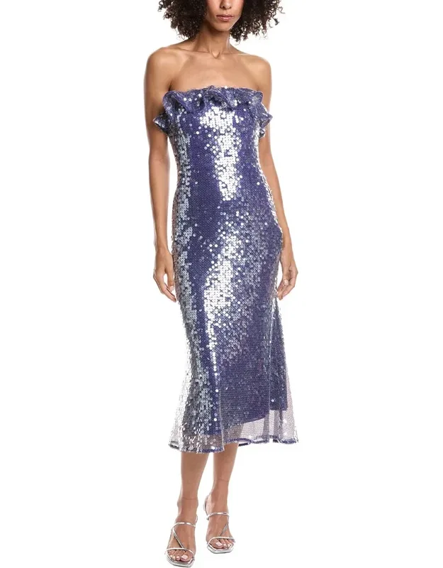 Braeylnn Mesh Sequin Midi Dress