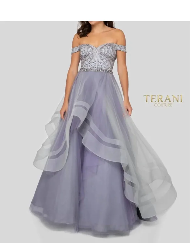 Embellished Off-the-shoulder A-line Dress