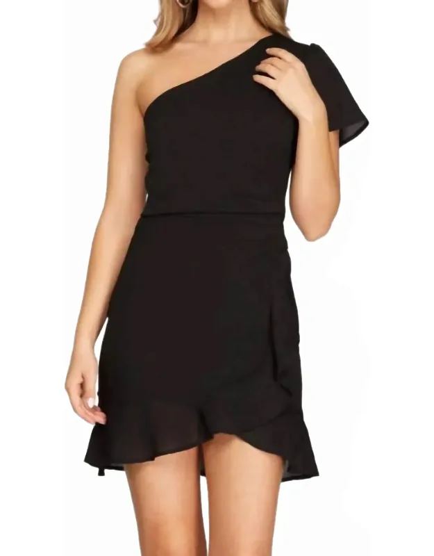 Ruffle Hem Shirred Party Dress