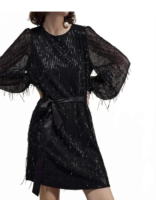 Fringe Dress With Sequins