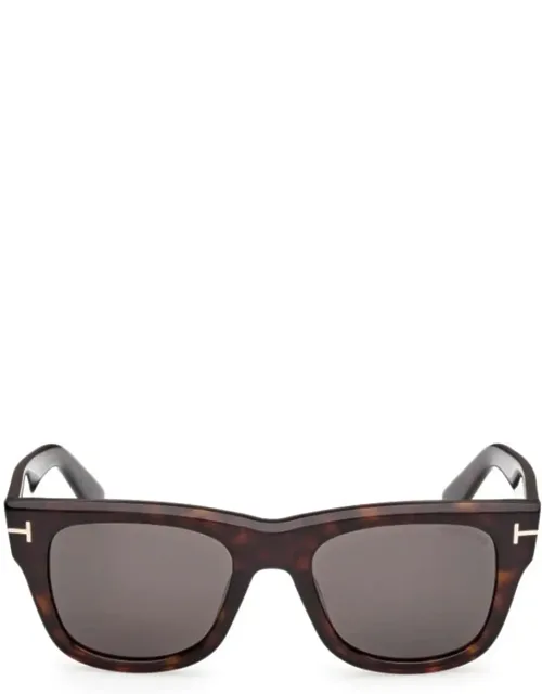 Sunglasses Havana Gray Square Acetate 53 Mm Lens Width, 20 Mm Bridge Length