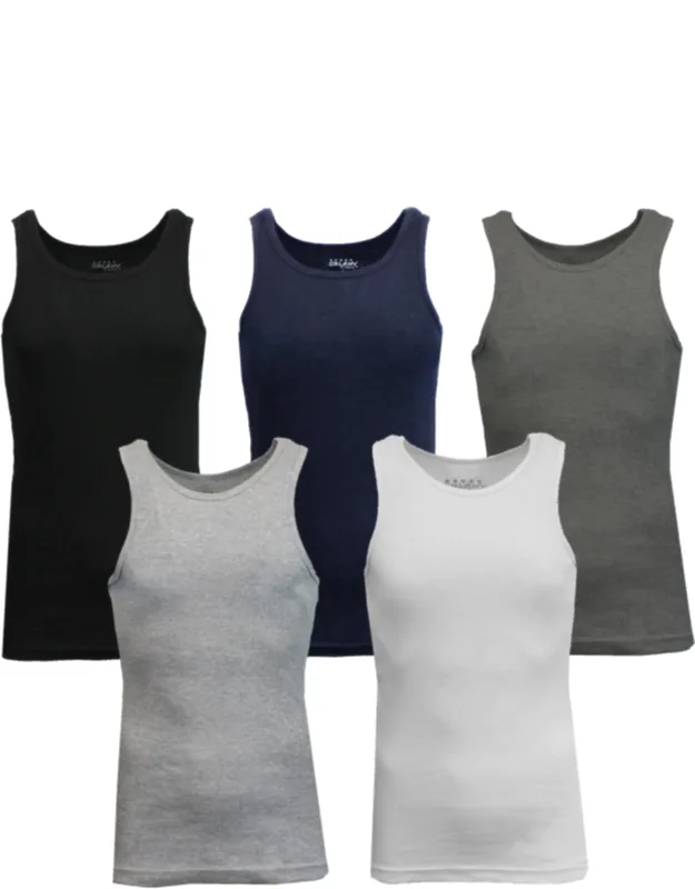 Galaxy By Harvic Heavyweight Ribbed Tank Top - Breathable Fabric, Double Stitched Hem
