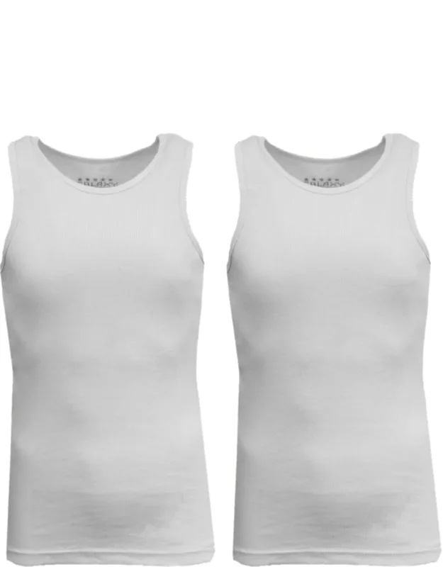 Galaxy By Harvic Heavyweight Ribbed Tank Top - Breathable Fabric, Double Stitched Hem