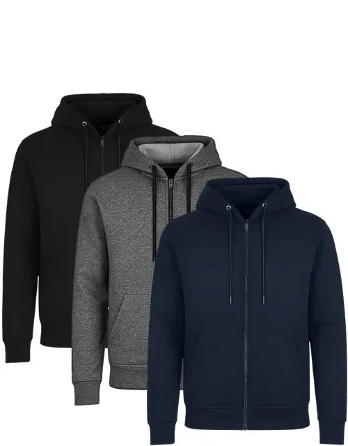 Heavyweight Fleece-lined Full-zip Hoodie - 3 Pack
