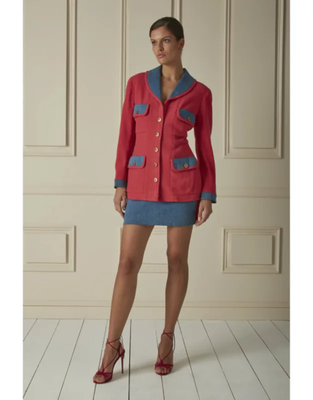 Silk And Lycra Skirt Suit Set