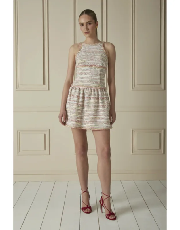 100% Silk Multicolor Tweed Dress