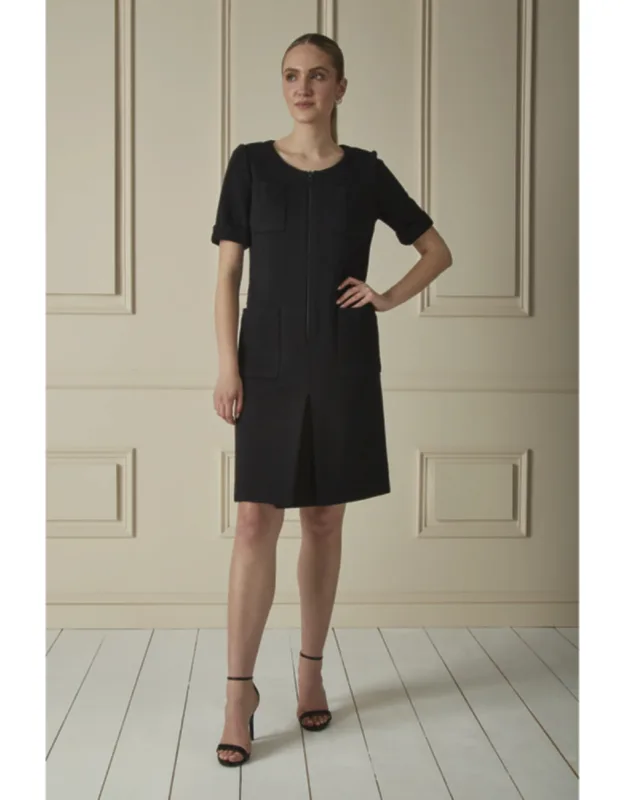 Lining Material Not Listed, Feels Like Silk. Wool Zippered Shift Dress.