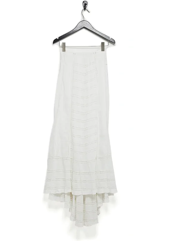 Early White Paneled Lace Skirt