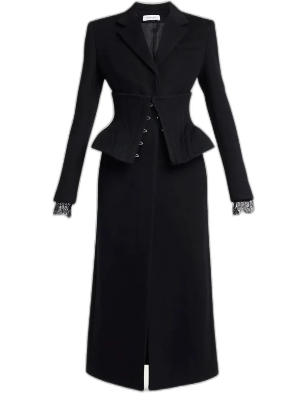 Long Corset Wool-cashmere Coat