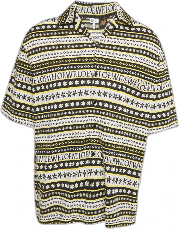 Multicolor Patterned Knit Bowling Shirt