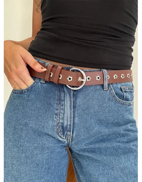Alstro Faux Leather Flower Studded Belt