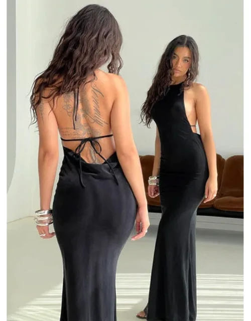 Draped Backless Maxi Dress