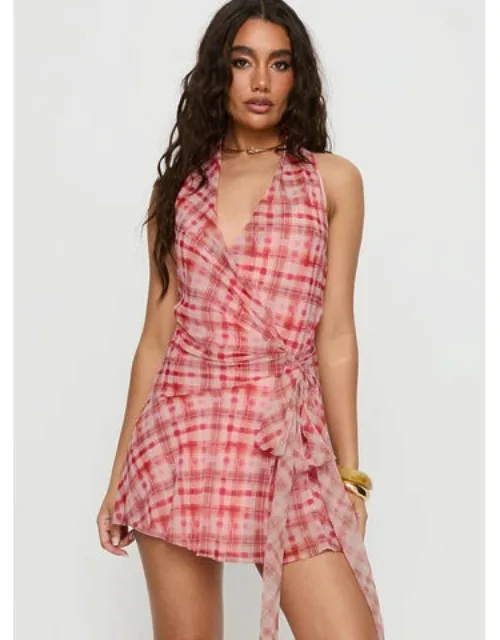 Brissa Halter Wrap Mini Dress