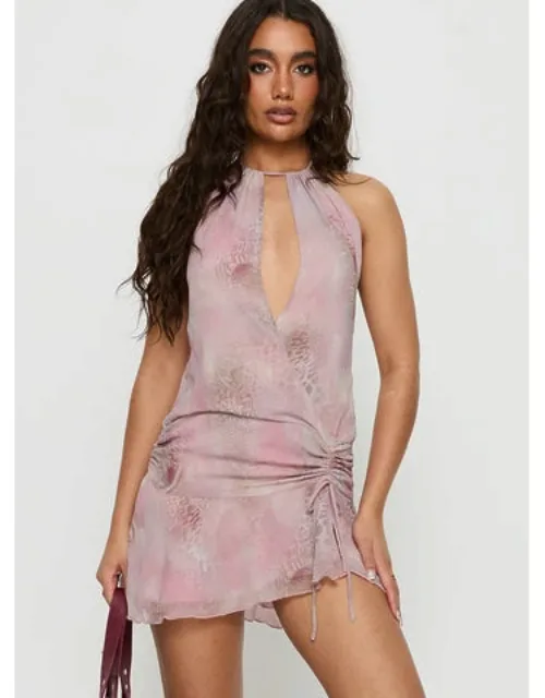 Zatana Halter Ruched Mini Dress