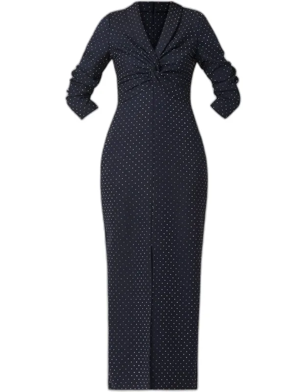 Crystal-embellished Twill Maxi Dress