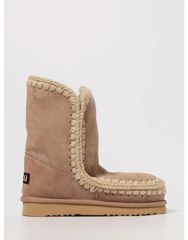 _flat Ankle Boot With Soft Suede Finish_