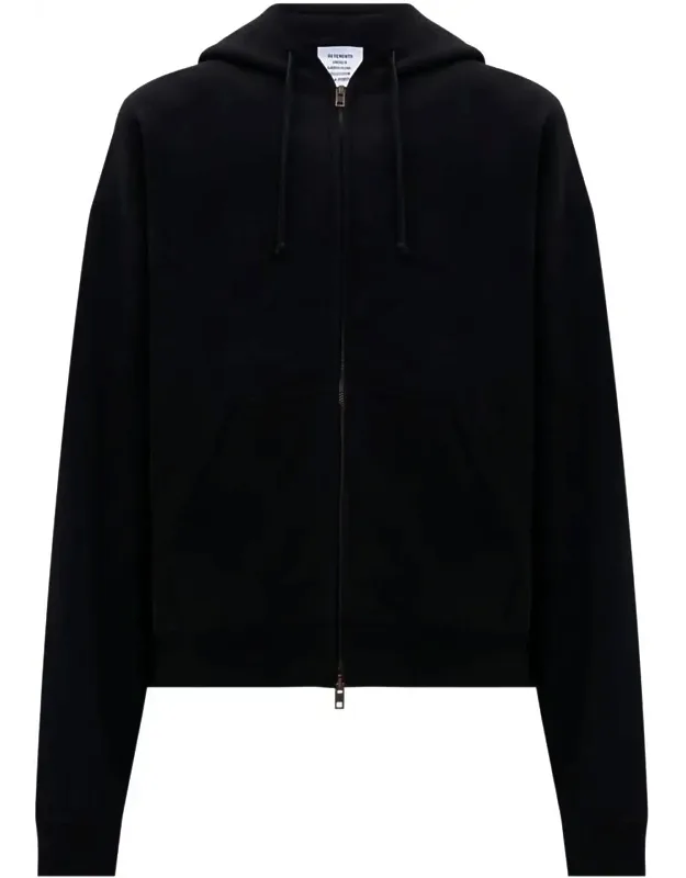 Logo Fitted Zip Up Hoodie