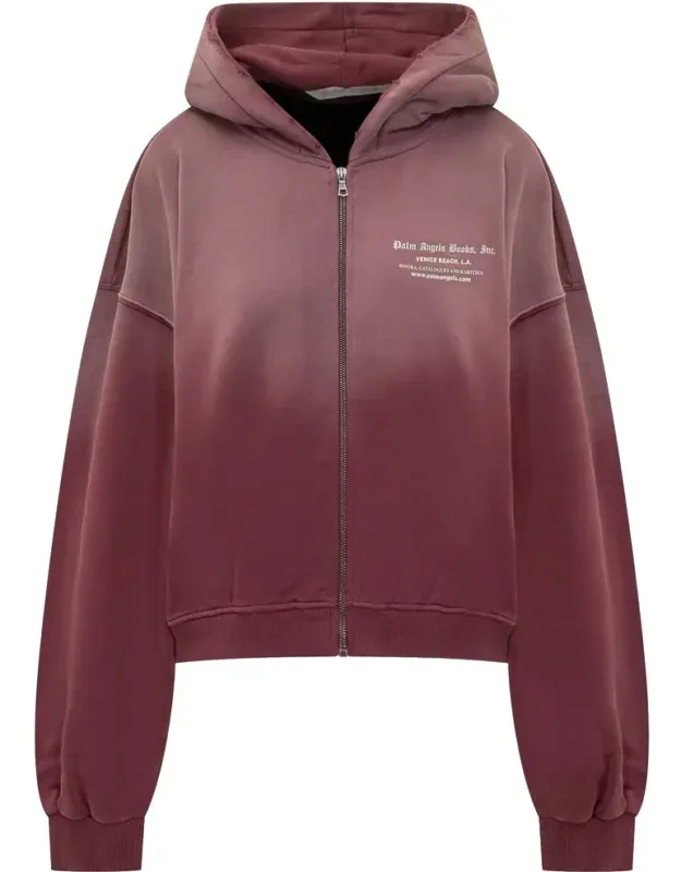 Bordeaux Sweatshirt With Zip And Hoodie