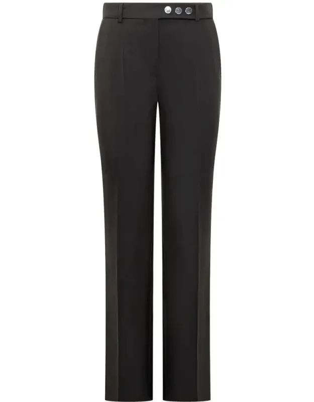 Straight Trousers With Button Detail