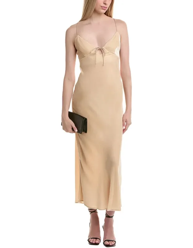 Velvet Bias Cut Silk-blend Midi Dress