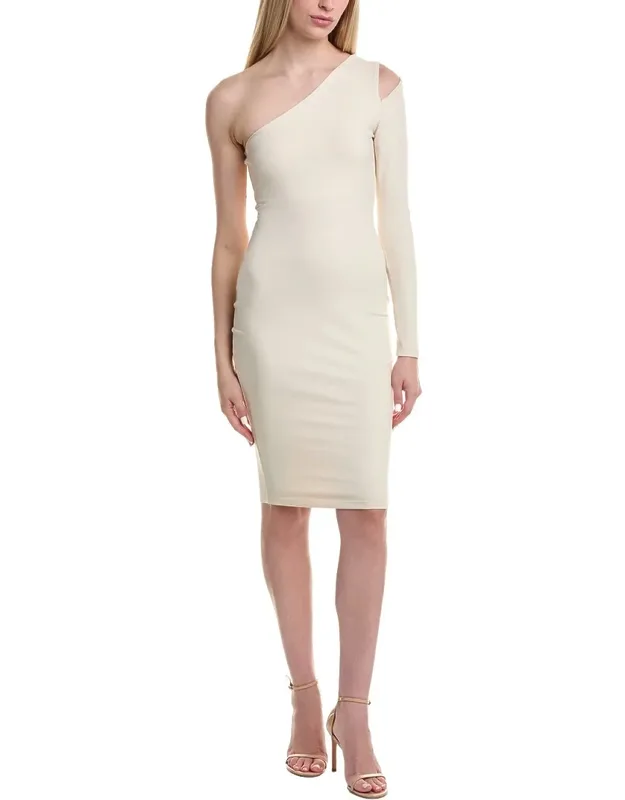 One-arm Slit Shoulder Mini Dress