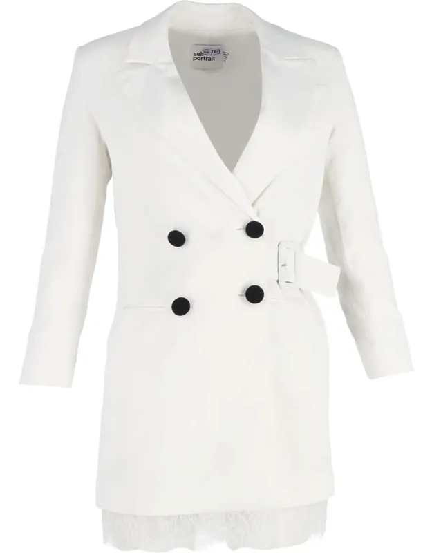 Double-breasted Crepe Blazer Dress