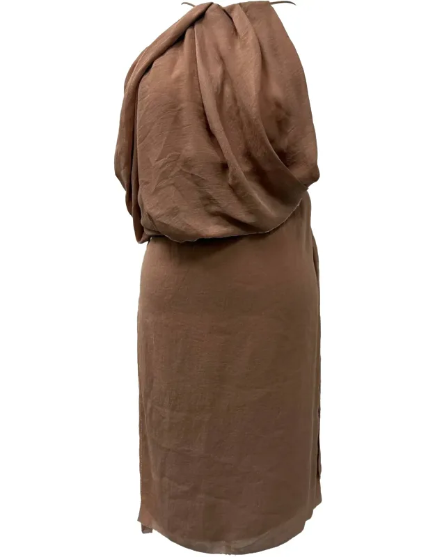 Draped Halter Neck Mini Dress