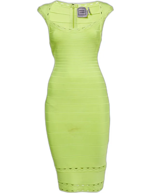 Neon Green Jersey Bandage Short Dress