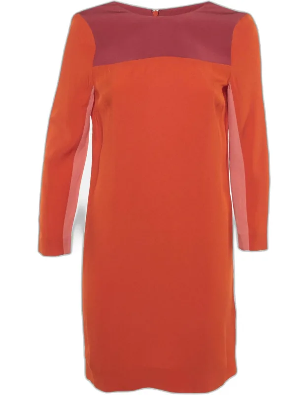 Colorblock Crepe Shift Dress