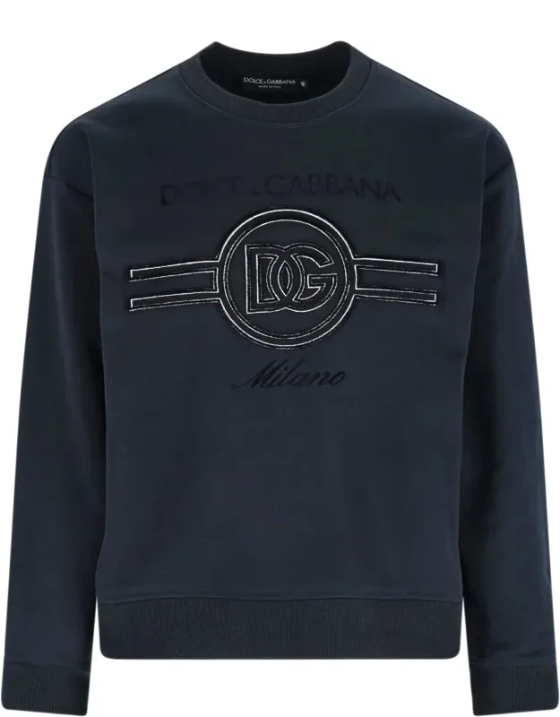 Logo Sweater With Print Detail And Ribbed Trim