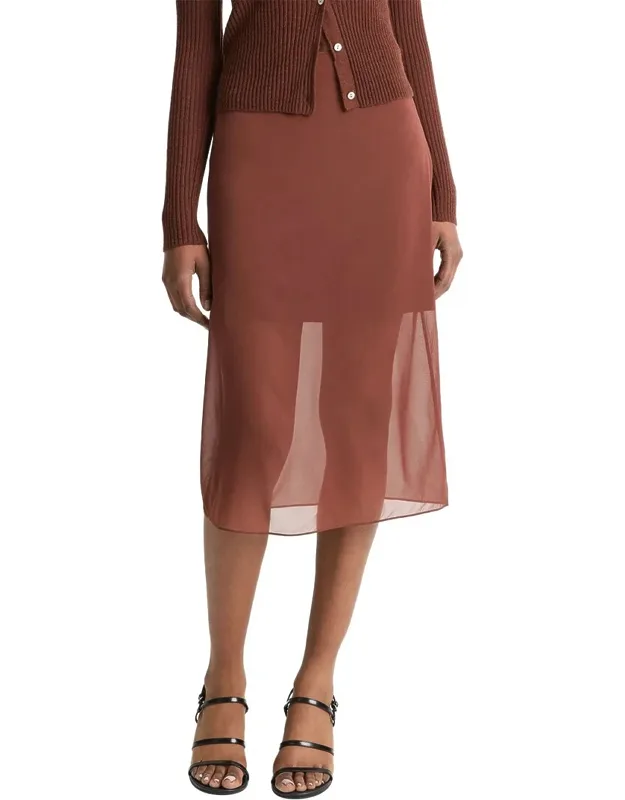 Sheer Silk-blend Pencil Skirt