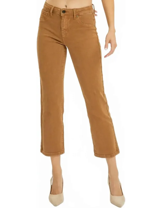 Mid-rise Straight Crop Pants