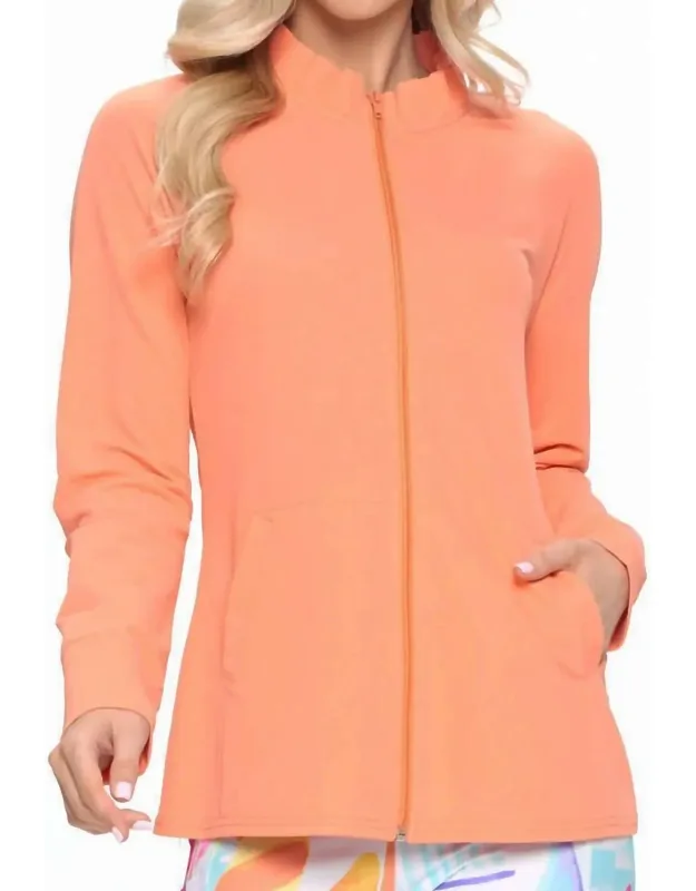 Ruffle Neck Zip Light Jacket