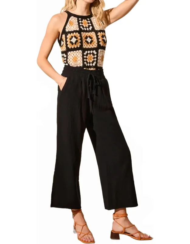 Wide Leg Pants With Side Slits