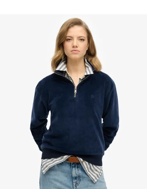 Velour Half Zip Sweatshirt