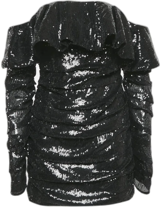 Sequin Ruffled Mini Dress