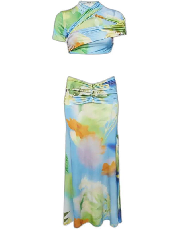 Jersey Tani Lilies Top And Skirt Set