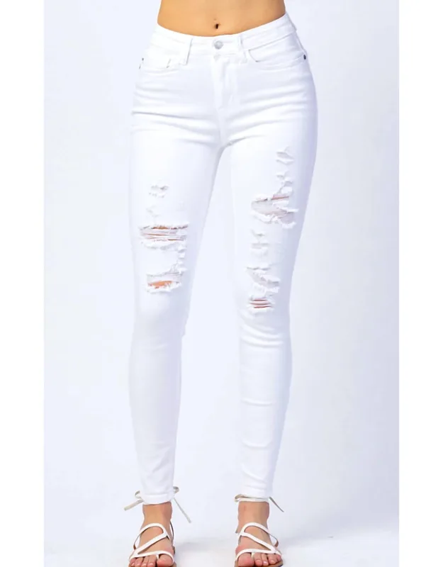 Destroyed Mid-rise Skinny Jeans