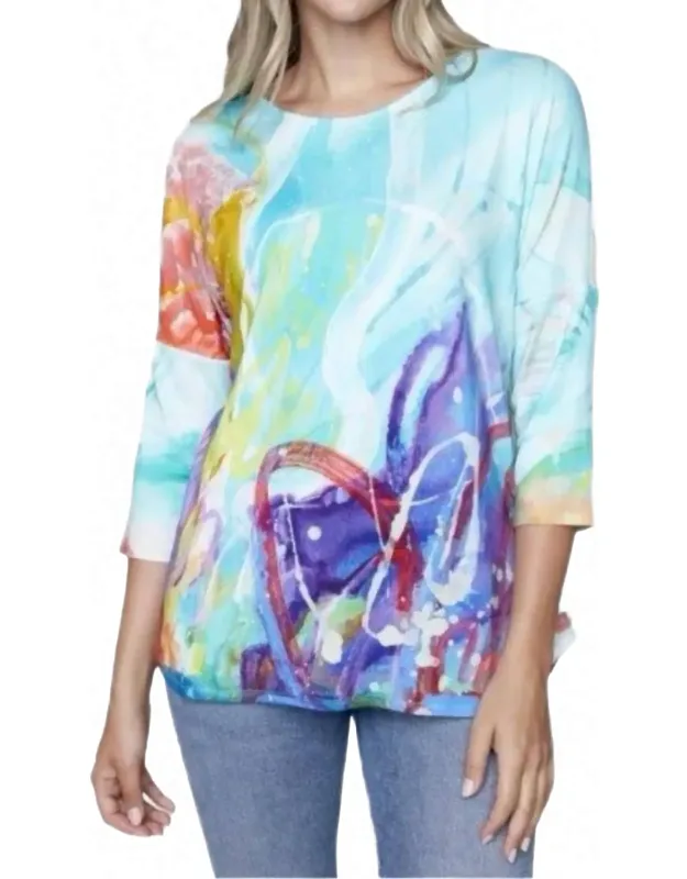 Quarter Sleeve Tunic Top