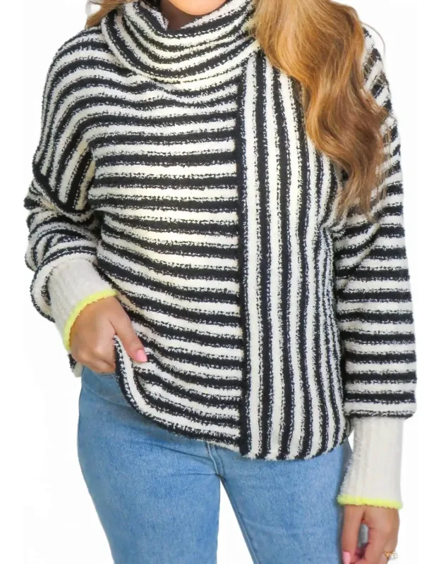 Serene Stripes Mock Neck Sweater