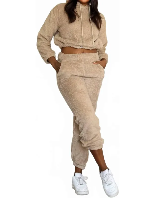 Cropped Hoodie Jogger Set