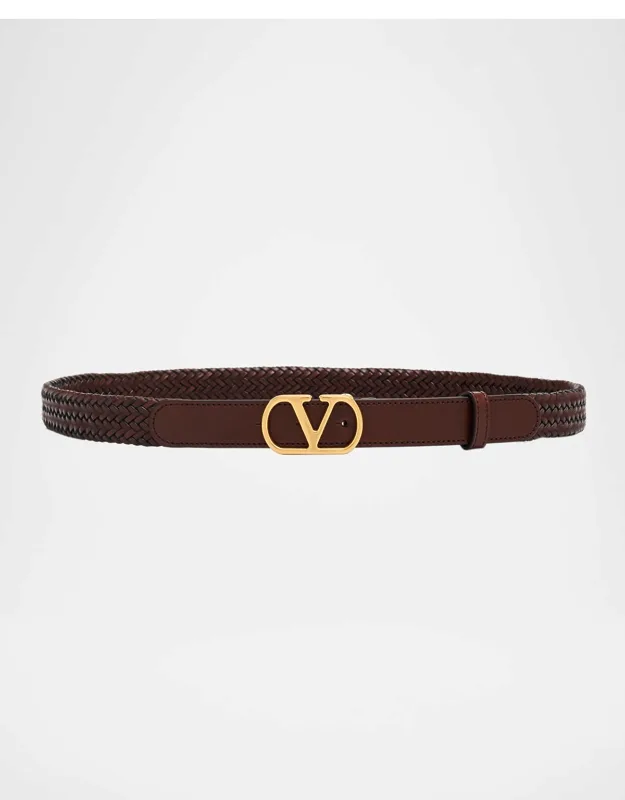Braided Leather Belt, 25mm