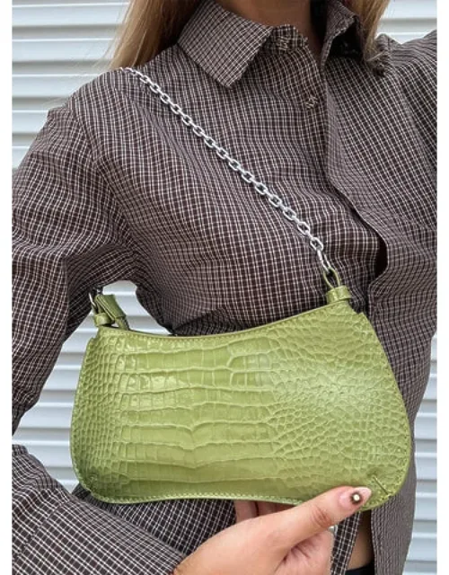 Faux Leather Shoulder Bag